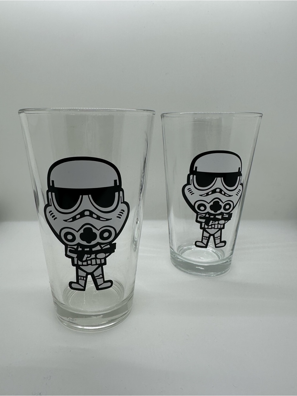 Clear Pint Glass with Stormtrooper Graphic